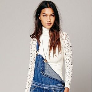 Free People Rib and Lace Turtleneck